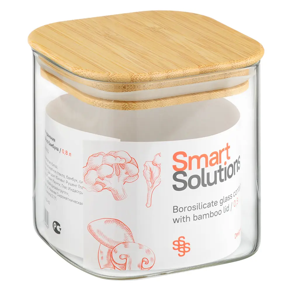 Фото 8 Банка для сыпучих продуктов Smart solutions 0.8 л стекло цвет бежевый, прозрачный Фото 8 Банка для сыпучих продуктов Smart solutions 0.8 л стекло цвет бежевый, прозрачный