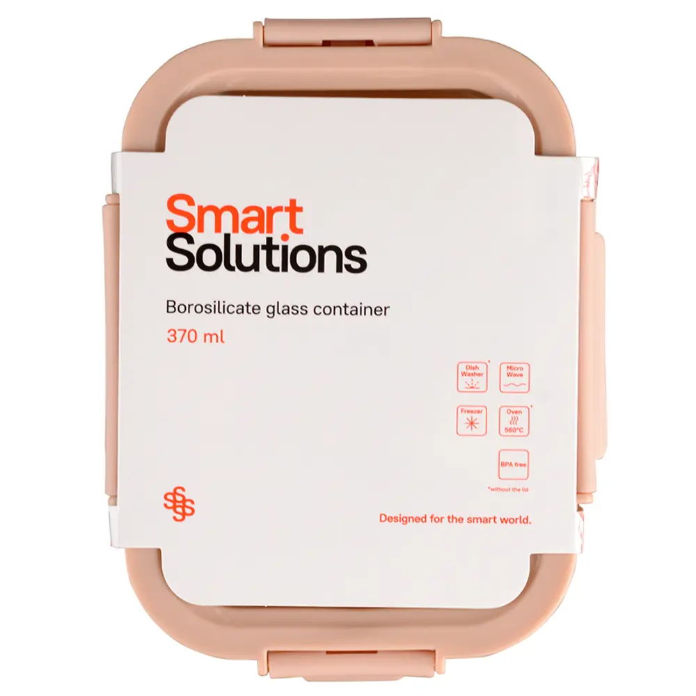 Фото 3 Контейнер для пищевых продуктов Smart solutions 0.37 л стекло цвет бежевый Фото 3 Контейнер для пищевых продуктов Smart solutions 0.37 л стекло цвет бежевый