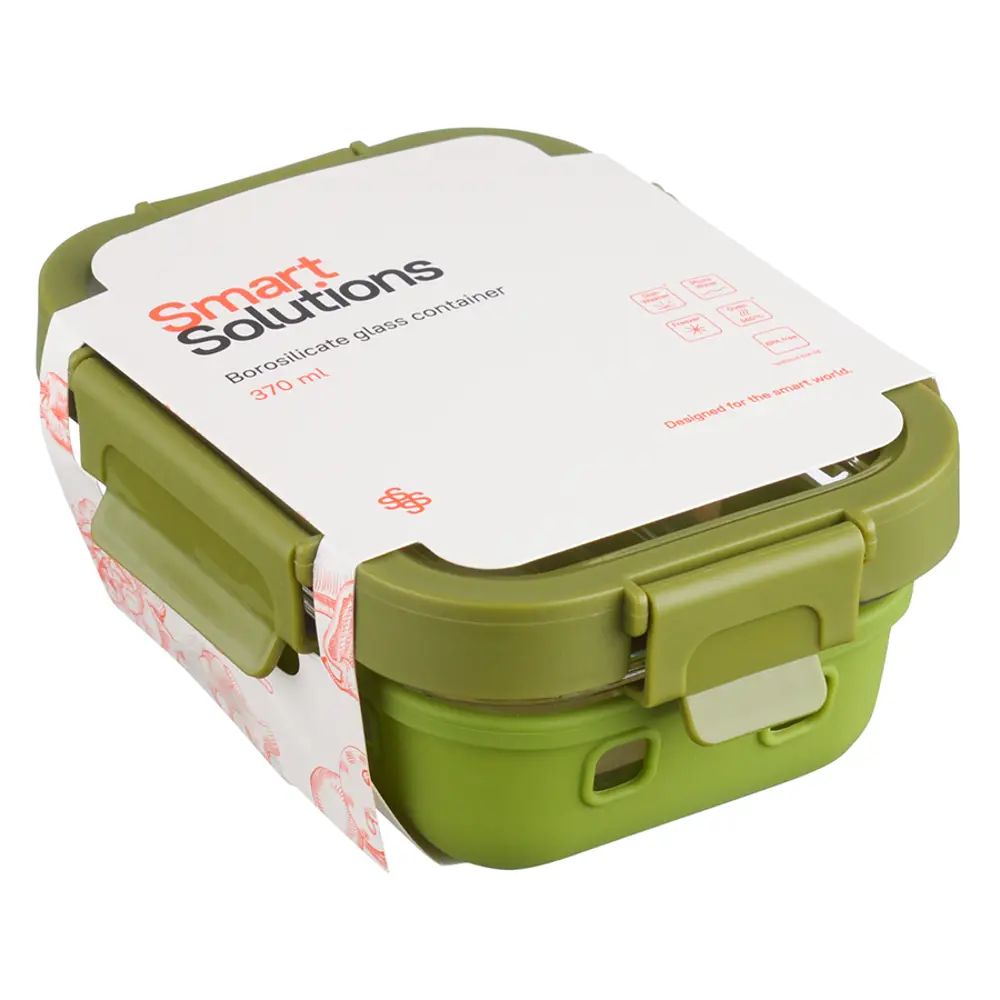 Фото 4 Контейнер для пищевых продуктов Smart solutions 0.37 л стекло цвет зеленый Фото 4 Контейнер для пищевых продуктов Smart solutions 0.37 л стекло цвет зеленый