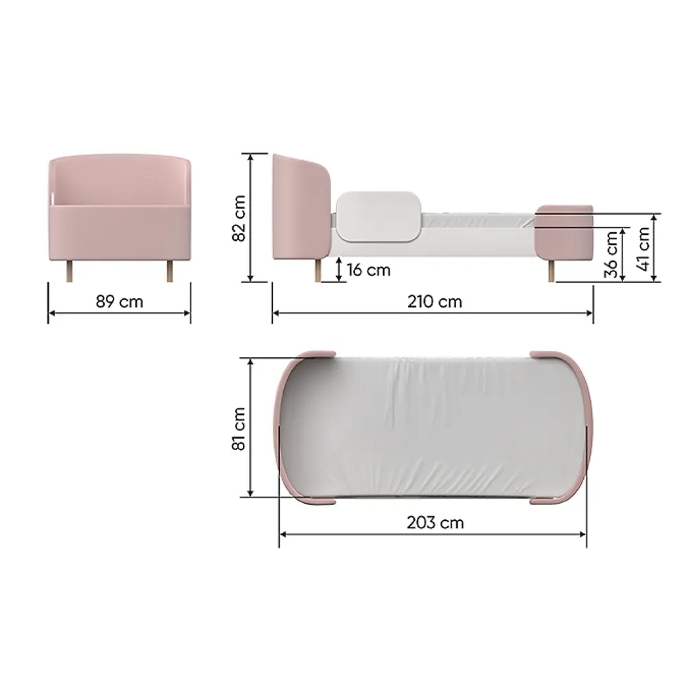 Фото 4 Кровать подростковая Ellipse Kidi soft 80x180 см дерево цвет серый Фото 4 Кровать подростковая Ellipse Kidi soft 80x180 см дерево цвет серый