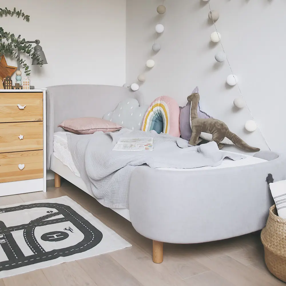 Фото 2 Кровать детская Ellipse Kidi soft 67x167 см дерево цвет серый Фото 2 Кровать детская Ellipse Kidi soft 67x167 см дерево цвет серый