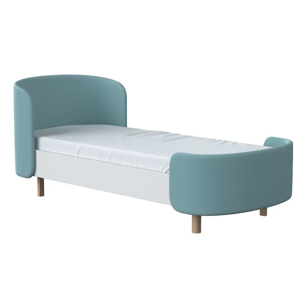 Фото Кровать подростковая Ellipse Kidi soft 80x200 см дерево цвет бирюзовый Фото Кровать подростковая Ellipse Kidi soft 80x200 см дерево цвет бирюзовый