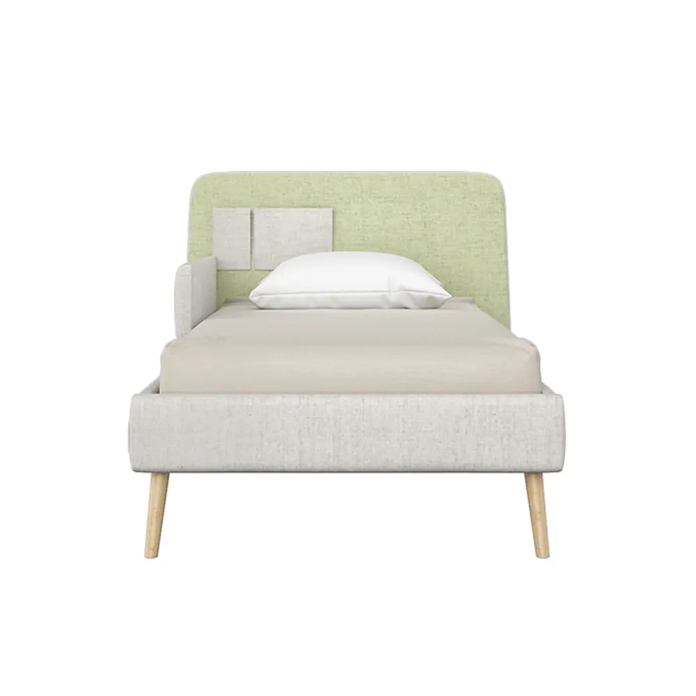 Фото 2 Кровать Ellipse Soft 90x200 см дерево цвет зеленый Фото 2 Кровать Ellipse Soft 90x200 см дерево цвет зеленый
