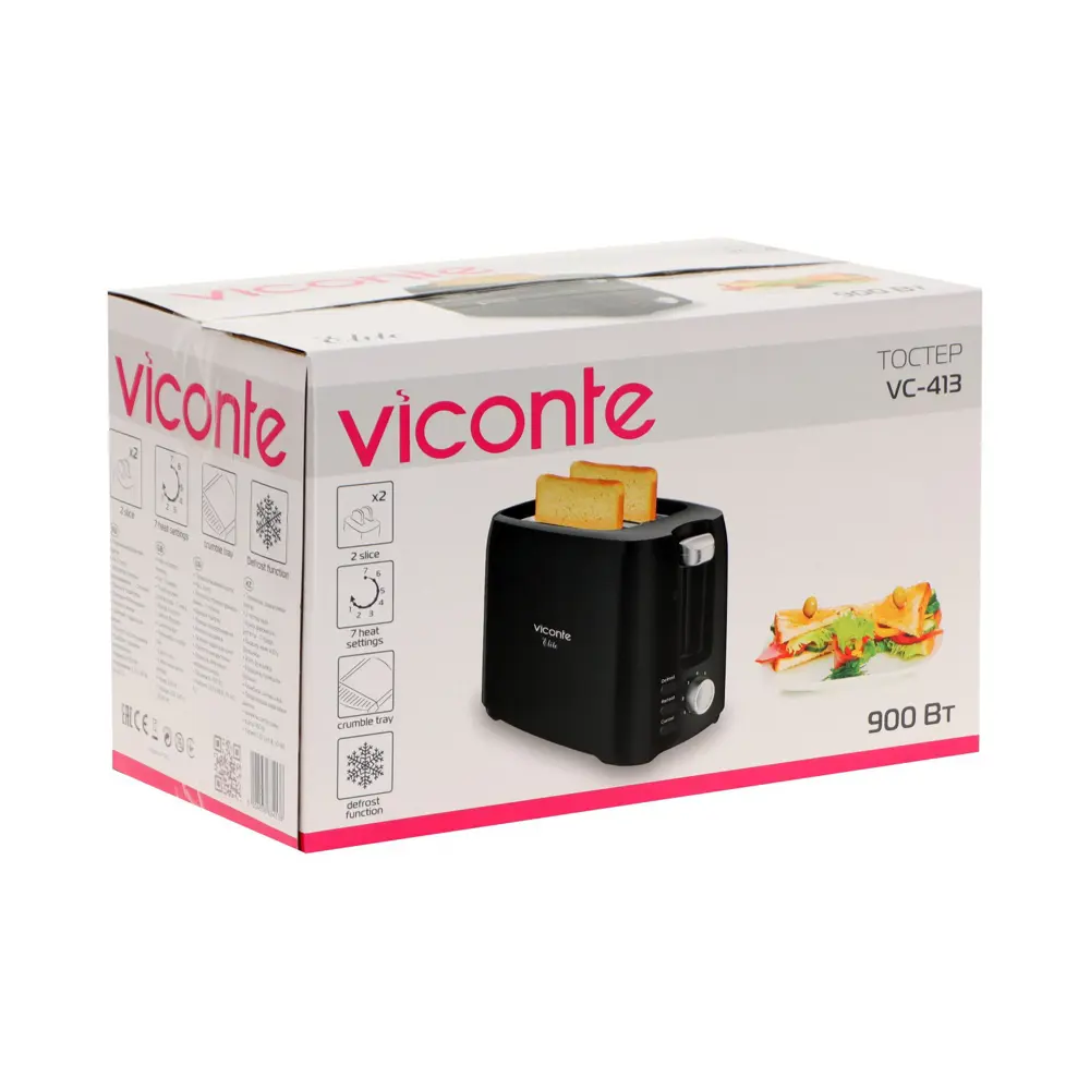 Фото 6 Тостер Viconte VC-413 цвет металлик Фото 6 Тостер Viconte VC-413 цвет металлик