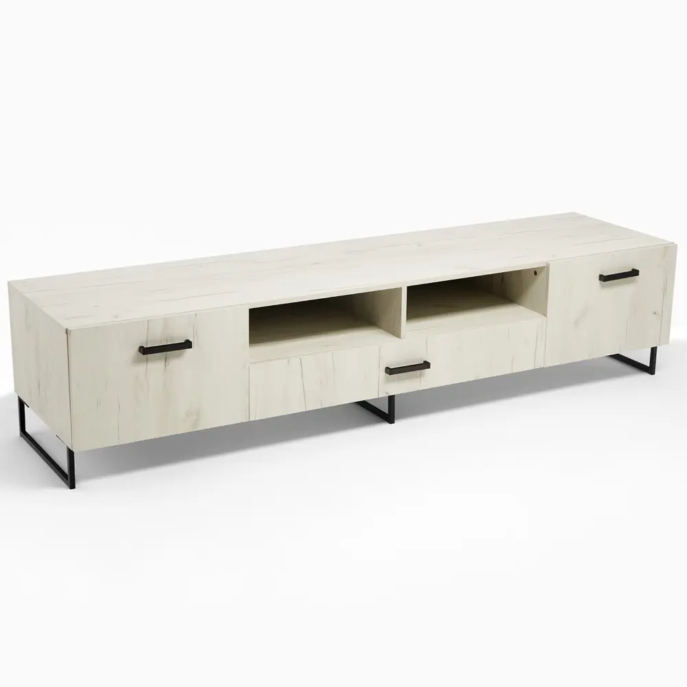 Фото Тумба под телевизор Миф мебель 9854702 200x44.8x52 см ЛДСП цвет kraft/белый Фото Тумба под телевизор Миф мебель 9854702 200x44.8x52 см ЛДСП цвет kraft/белый