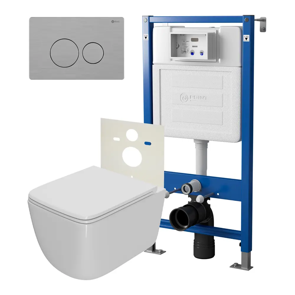 Фото Комплект инсталляция с унитазом Point Pn48 PN48016SB цвет белый Фото Комплект инсталляция с унитазом Point Pn48 PN48016SB цвет белый