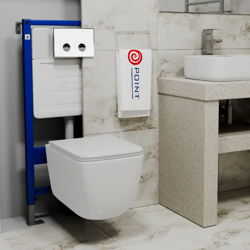Фото 9 Комплект инсталляция с унитазом Point Pn48 PN48179WC цвет белый Фото 9 Комплект инсталляция с унитазом Point Pn48 PN48179WC цвет белый