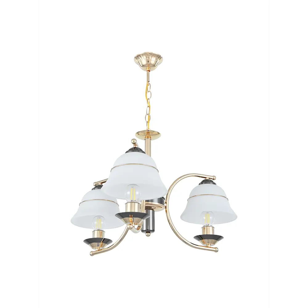 Фото 4 Люстра подвесная Arte perfetto luce 3330.1532.3.bk.gd 3 лампы 6 м² цвет белый Фото 4 Люстра подвесная Arte perfetto luce 3330.1532.3.bk.gd 3 лампы 6 м² цвет белый