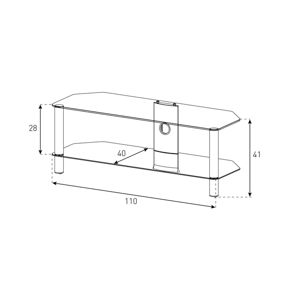 Фото 2 Тумба под телевизор Sonorous NEO 2110 C-SLV 110x41x40 см закаленное стекло цвет серый серебристый/прозрачный Фото 2 Тумба под телевизор Sonorous NEO 2110 C-SLV 110x41x40 см закаленное стекло цвет серый серебристый/прозрачный