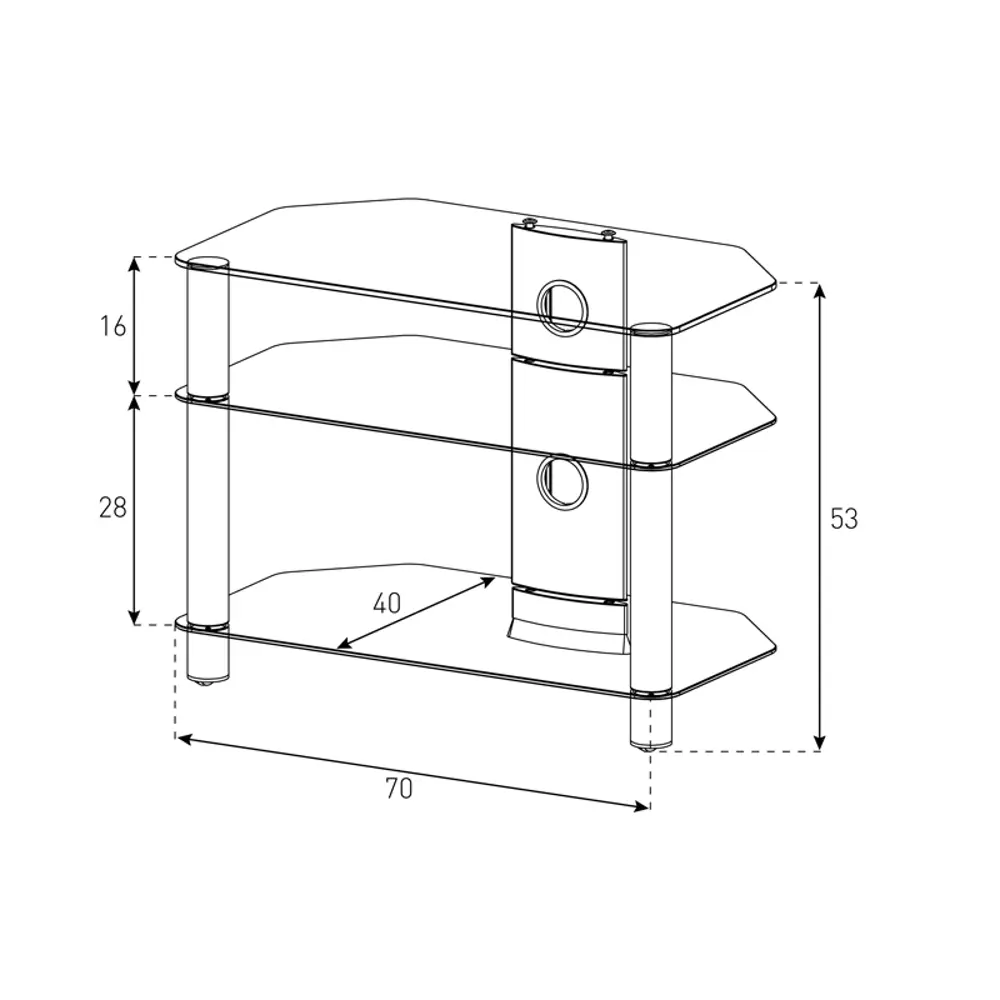 Фото 2 Тумба под телевизор Sonorous NEO 370 B-HBLK 70x53x40 см закаленное стекло цвет черный блестящий