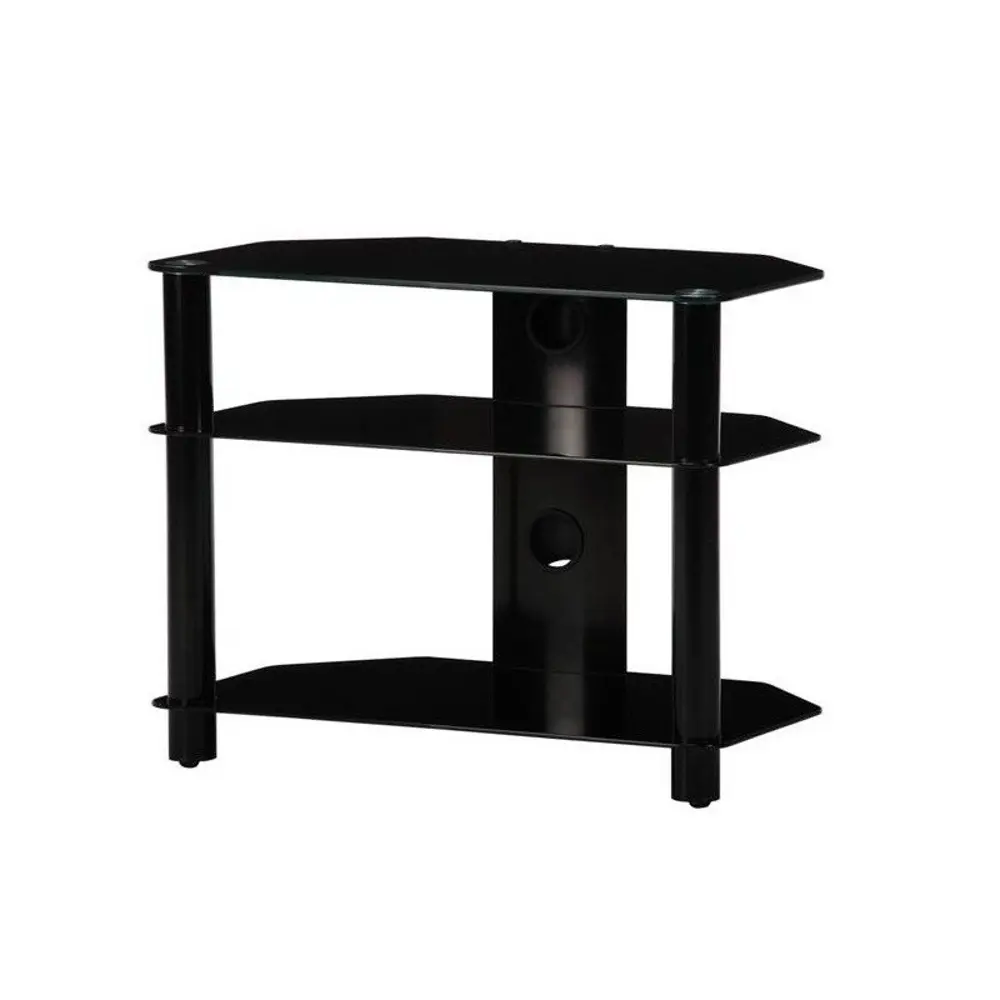 Фото Тумба под телевизор Sonorous NEO 370 B-HBLK 70x53x40 см закаленное стекло цвет черный блестящий