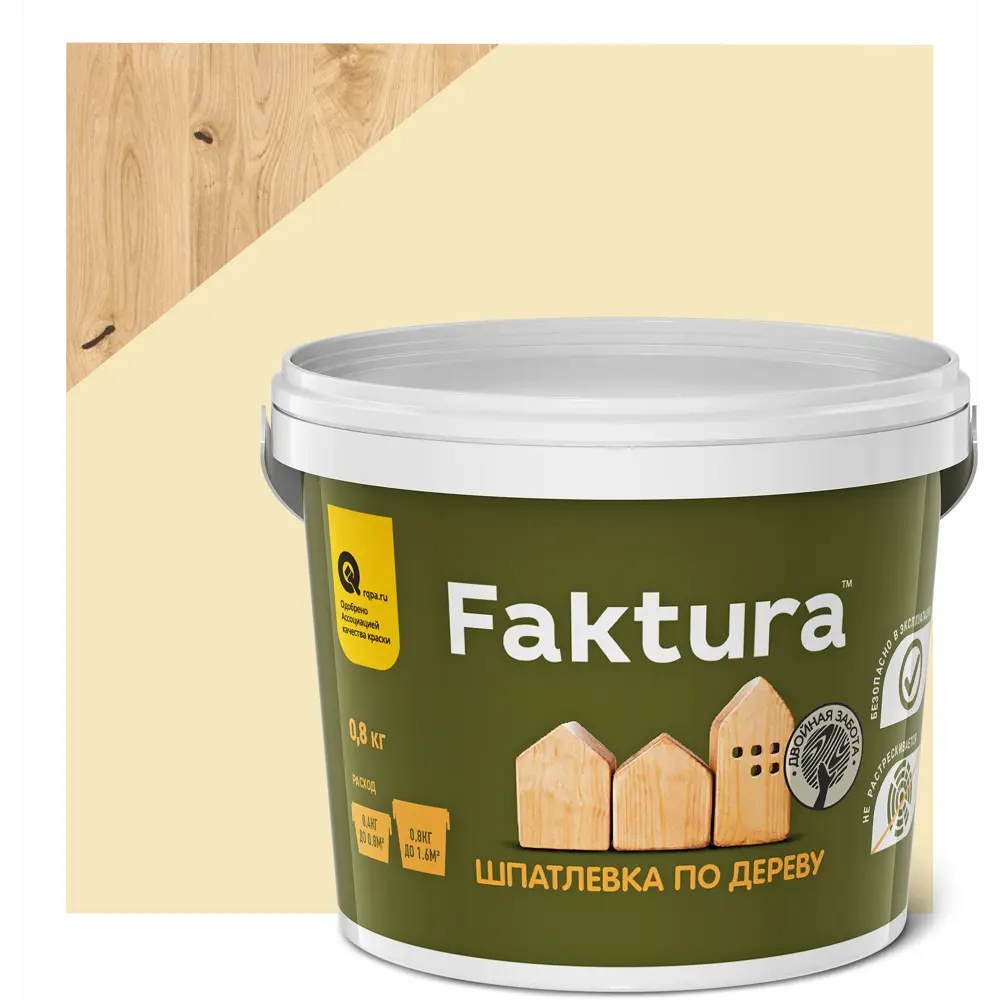 Фото Шпатлевка по дереву FAKTURA О02559 0.8 кг цвет сосна Фото Шпатлевка по дереву FAKTURA О02559 0.8 кг цвет сосна