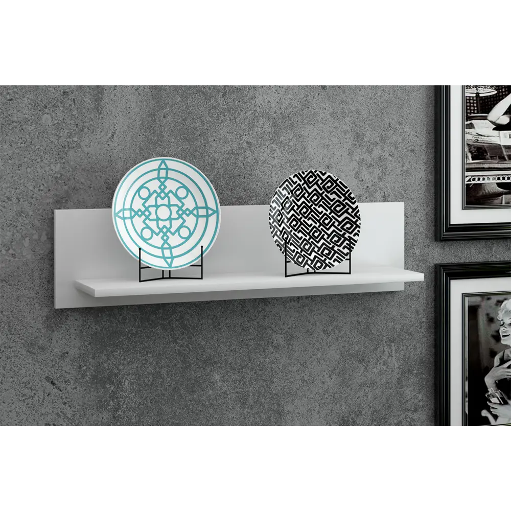 Фото 2 Настенная полка Ваш день 80x16 см ЛДСП цвет белый бриллиант Фото 2 Настенная полка Ваш день 80x16 см ЛДСП цвет белый бриллиант