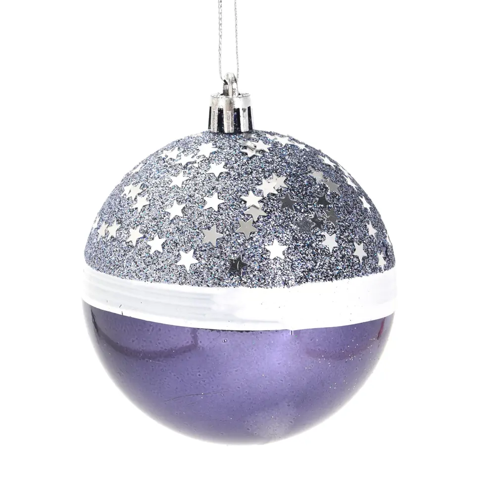 Фото Елочное украшение Шар с блестками Christmas ø7.8 см цвет синий Фото Елочное украшение Шар с блестками Christmas ø7.8 см цвет синий