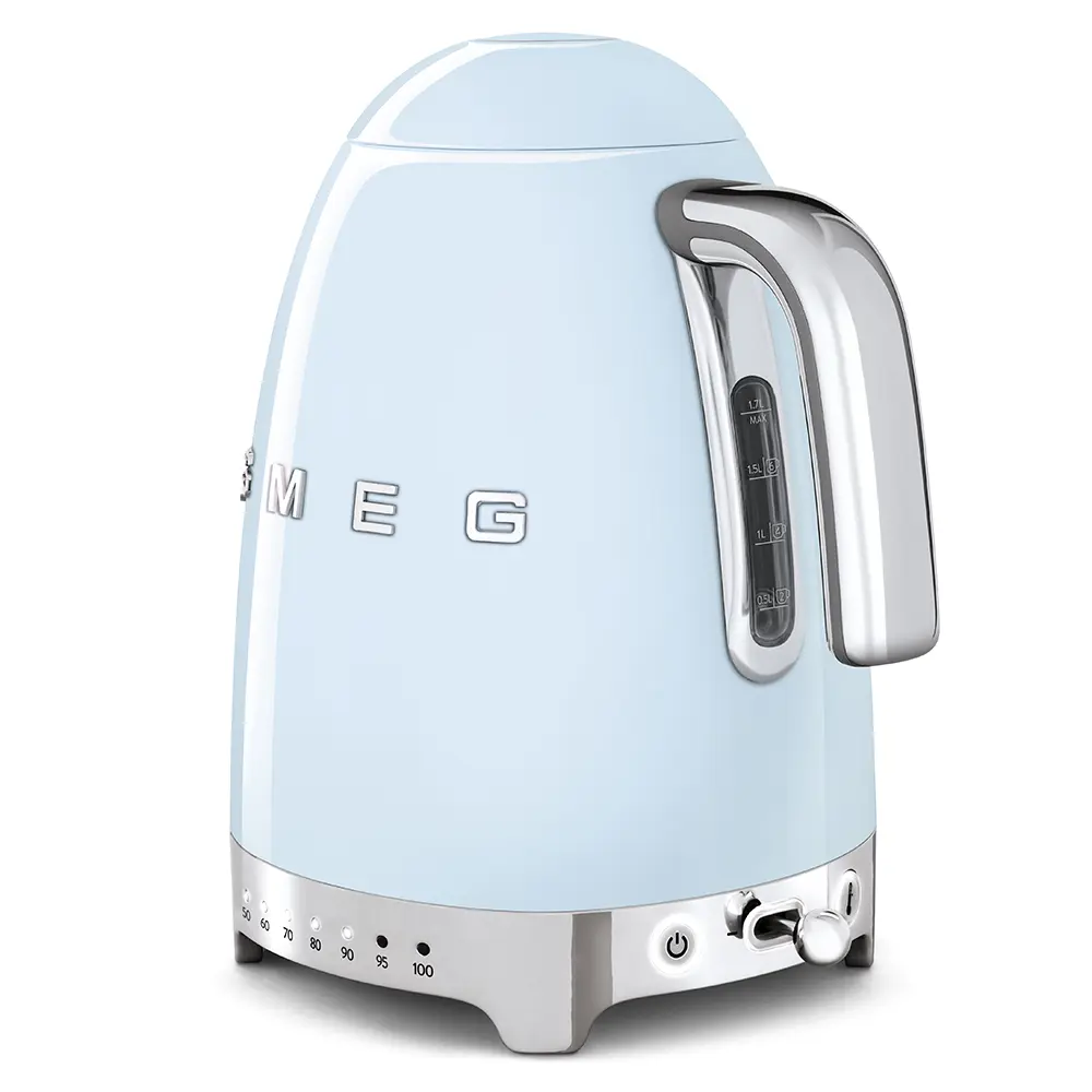 Фото 3 Электрический чайник Smeg Klf04pbeu 1.7 л металл цвет голубой Фото 3 Электрический чайник Smeg Klf04pbeu 1.7 л металл цвет голубой
