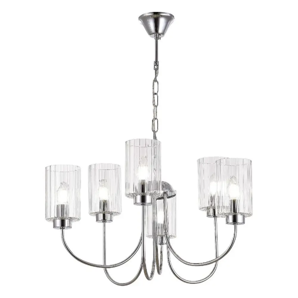 Фото Люстра подвесная Evoluce Sle1127-103-06 6 ламп 12 м² цвет хром Фото Люстра подвесная Evoluce Sle1127-103-06 6 ламп 12 м² цвет хром