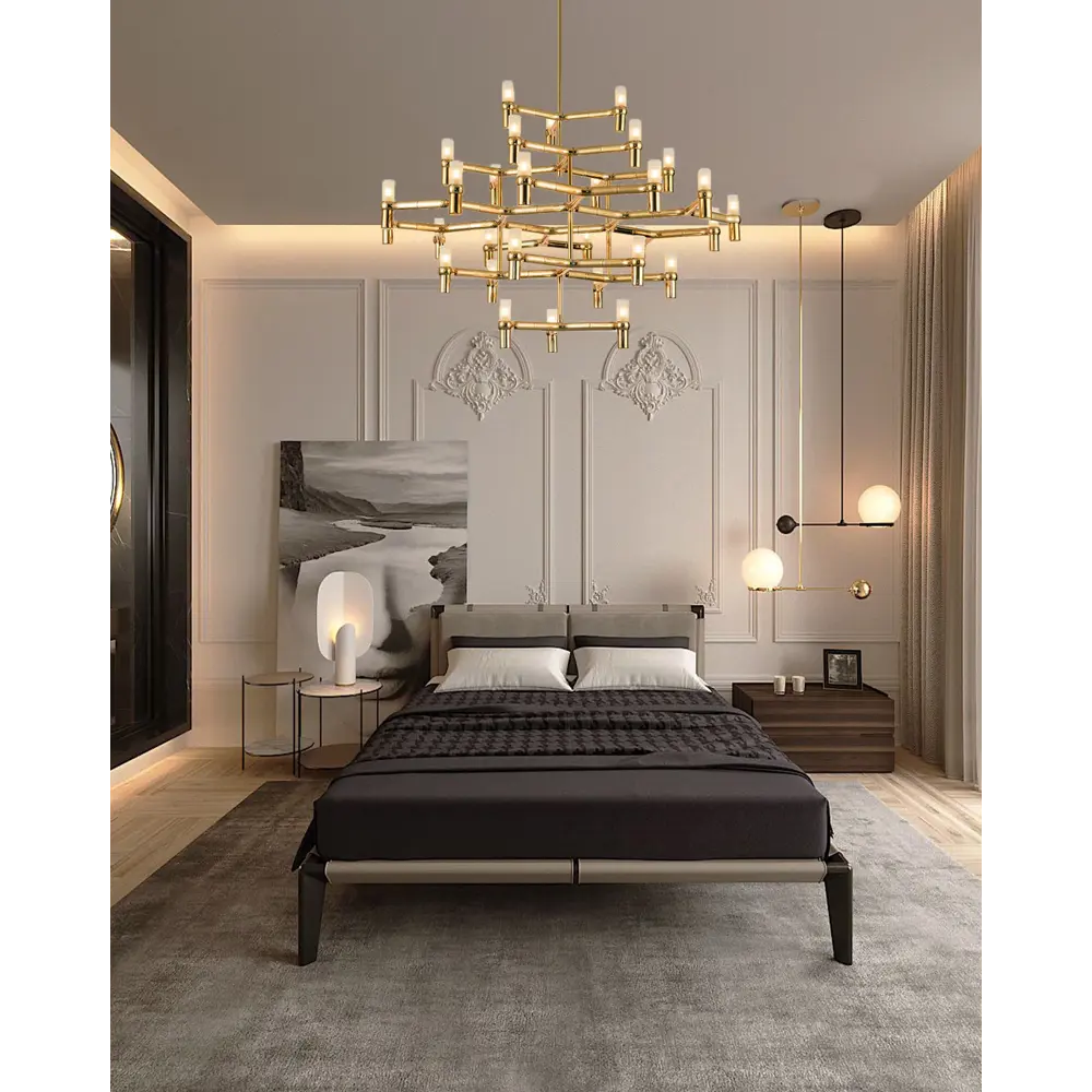 Фото 8 Люстра подвесная Milosh tendence 0872cl-30gd 30 ламп 30 м² цвет золото