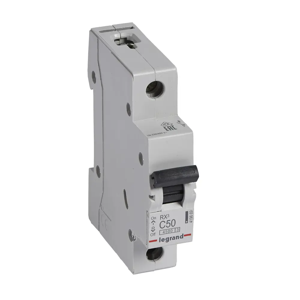 Фото Автоматический выключатель Legrand RX3 1P C50 А 4.5 кА