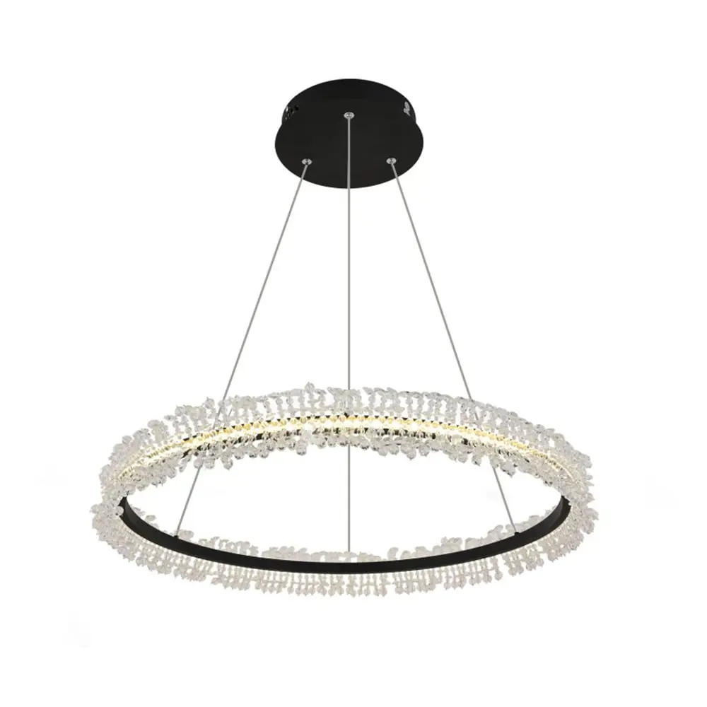 Фото Светильник подвесной светодиодный хрустальный Kink light 08243.19a 3 м² нейтральный белый свет цвет черный Фото Светильник подвесной светодиодный хрустальный Kink light 08243.19a 3 м² нейтральный белый свет цвет черный