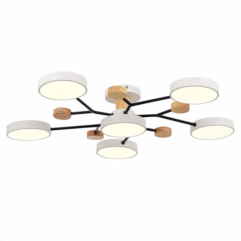 Фото Люстра на штанге светодиодная Evoluce Faema sle6006-502-06 26 м² регулируемый белый свет цвет белый Фото Люстра на штанге светодиодная Evoluce Faema sle6006-502-06 26 м² регулируемый белый свет цвет белый