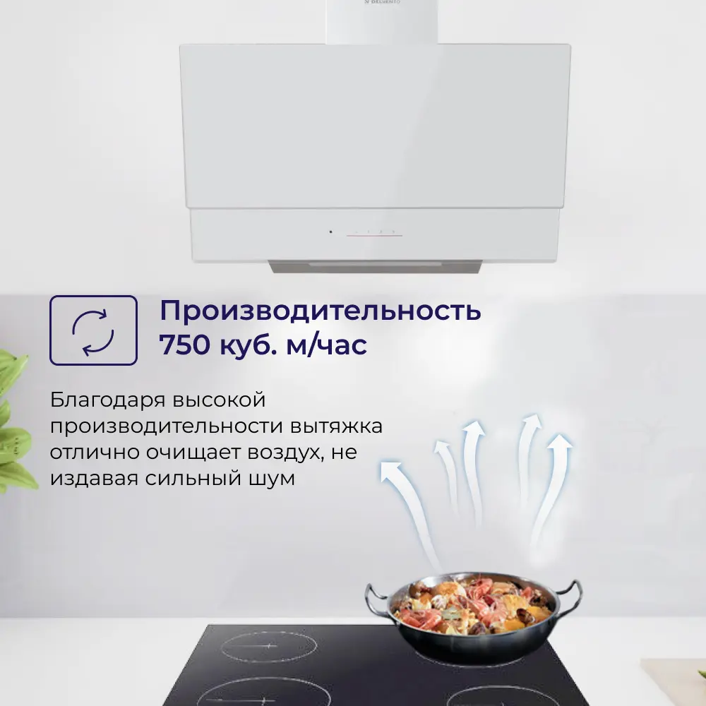 Фото 4 Наклонная вытяжка Delvento DLV61L1 59.5 см цвет белый Фото 4 Наклонная вытяжка Delvento DLV61L1 59.5 см цвет белый