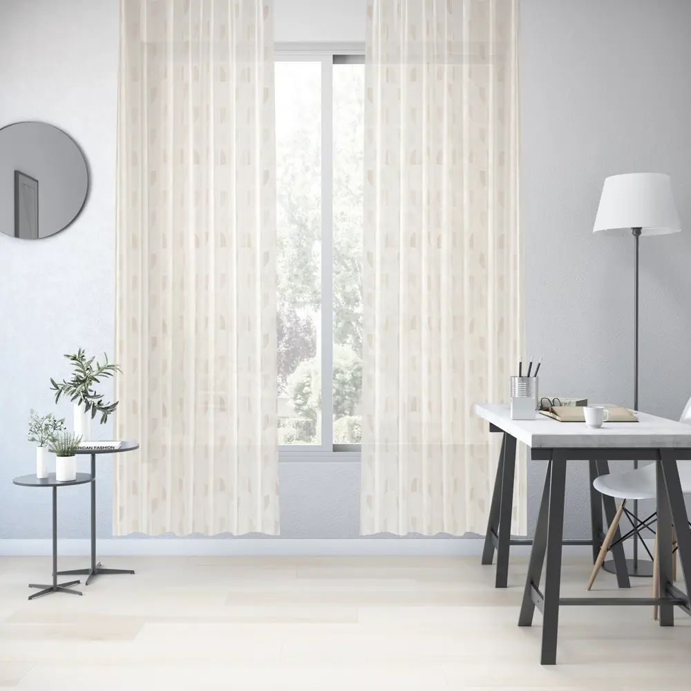 Фото 6 Тюль на ленте Inspire Akari 300x280 см цвет бежевый Фото 6 Тюль на ленте Inspire Akari 300x280 см цвет бежевый