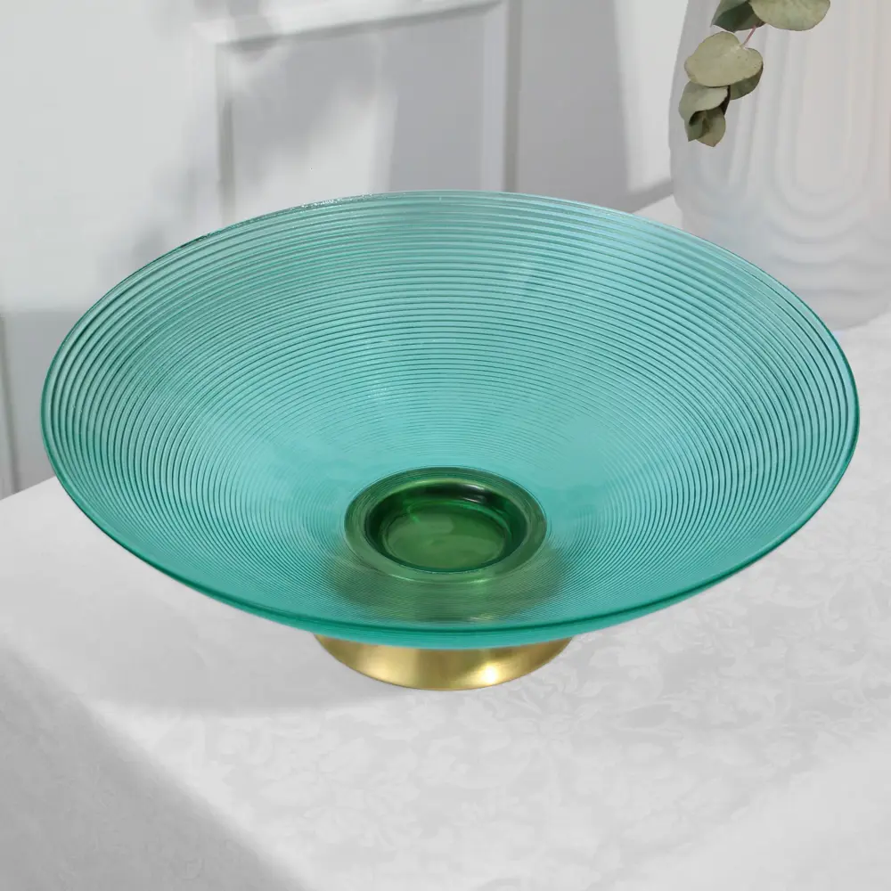 Фото 2 Блюдо сервировочное Доляна Фьюжн 36x16x37 см стекло цвет бирюзовый Фото 2 Блюдо сервировочное Доляна Фьюжн 36x16x37 см стекло цвет бирюзовый