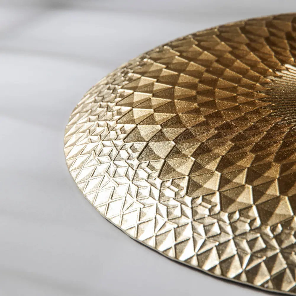 Фото 3 Блюдо сервировочное Akcam Барокко 29x2x28.50 см стекло цвет золотистый Фото 3 Блюдо сервировочное Akcam Барокко 29x2x28.50 см стекло цвет золотистый