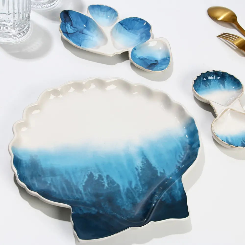 Фото 4 Блюдо сервировочное Dolce Ceramo Раковина градиент 10x2.50x19.50 см керамика цвет белый Фото 4 Блюдо сервировочное Dolce Ceramo Раковина градиент 10x2.50x19.50 см керамика цвет белый