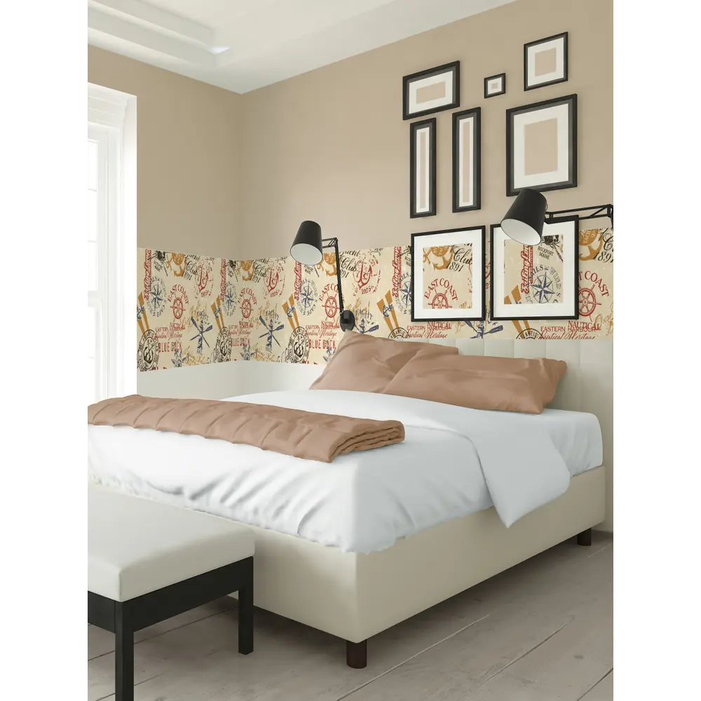 Фото 3 Декоративная самоклеящаяся пленка Dekorio 221002006 47x280 см цвет бежевый/красный/бордо