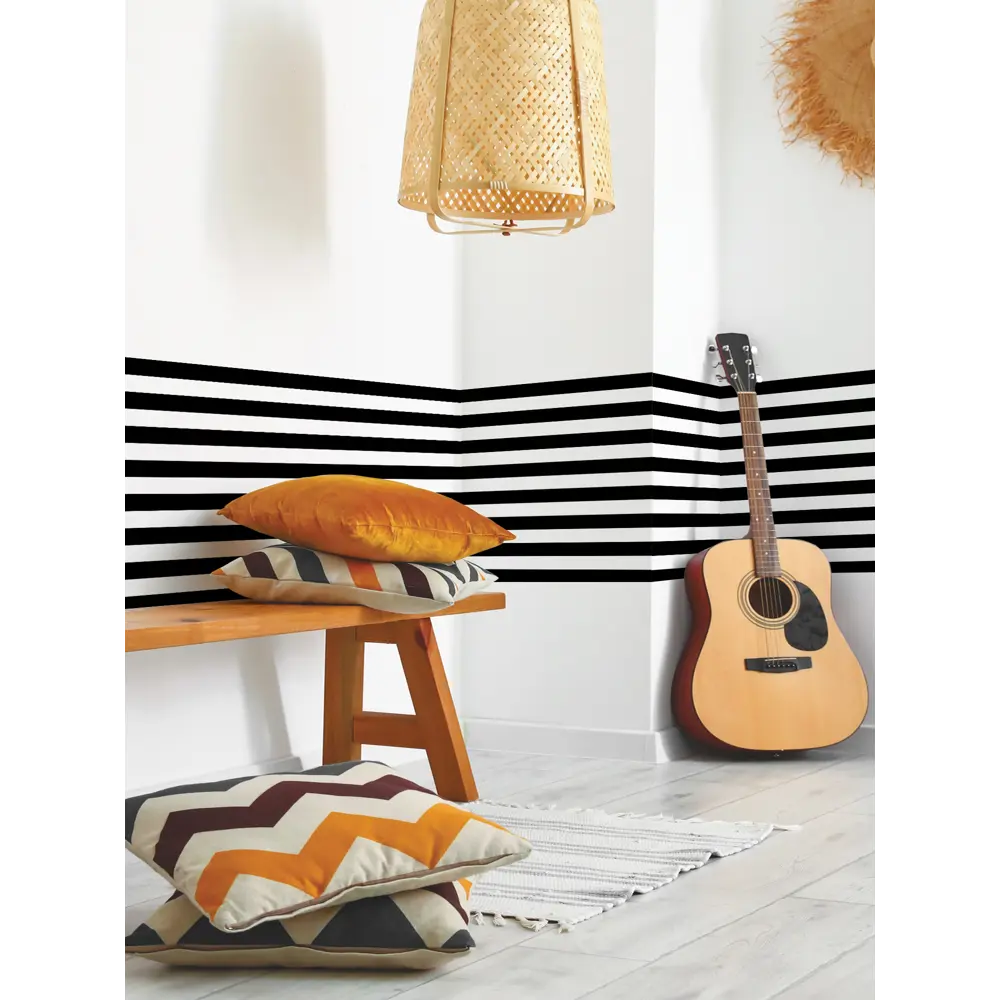 Фото 5 Декоративная самоклеящаяся пленка Dekorio 221002069 47x280 см цвет белый/черный