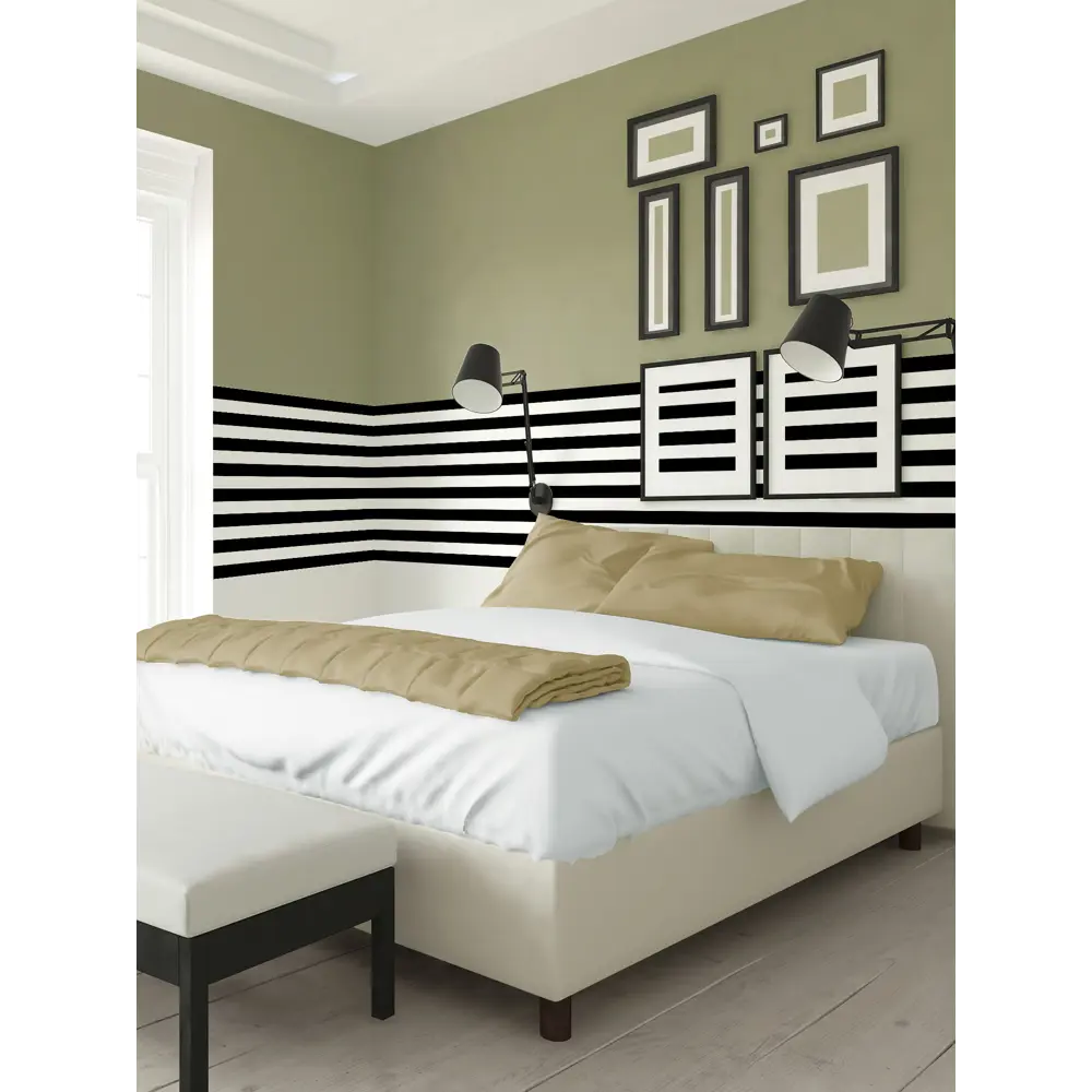 Фото 3 Декоративная самоклеящаяся пленка Dekorio 221002069 47x280 см цвет белый/черный