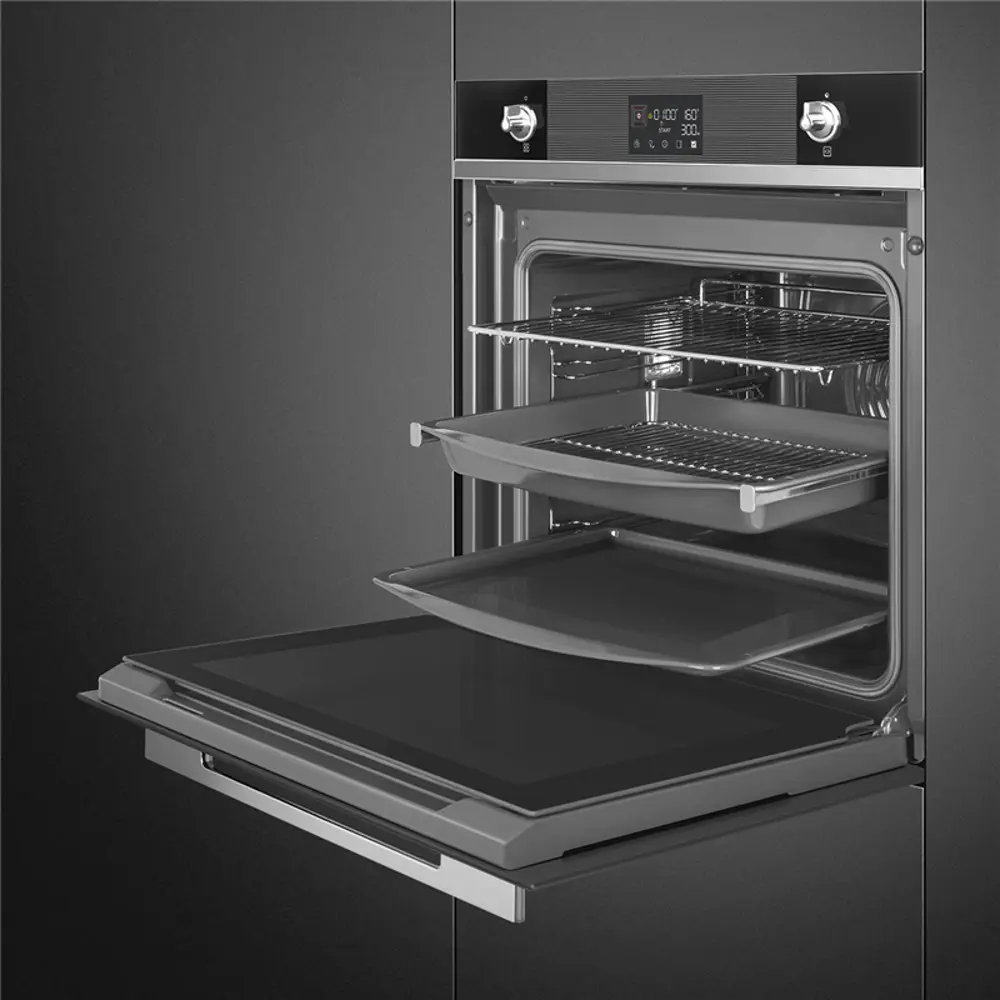 Фото 4 Электрический встраиваемый духовой шкаф Smeg SO6102TN 59.7x59.2x57.1 см цвет черный Фото 4 Электрический встраиваемый духовой шкаф Smeg SO6102TN 59.7x59.2x57.1 см цвет черный