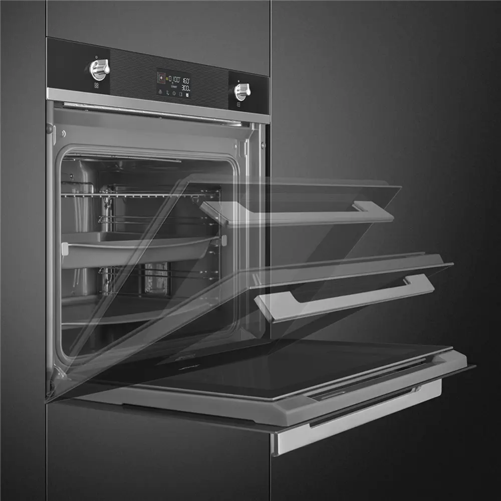 Фото 8 Электрический встраиваемый духовой шкаф Smeg SO6102TN 59.7x59.2x57.1 см цвет черный Фото 8 Электрический встраиваемый духовой шкаф Smeg SO6102TN 59.7x59.2x57.1 см цвет черный