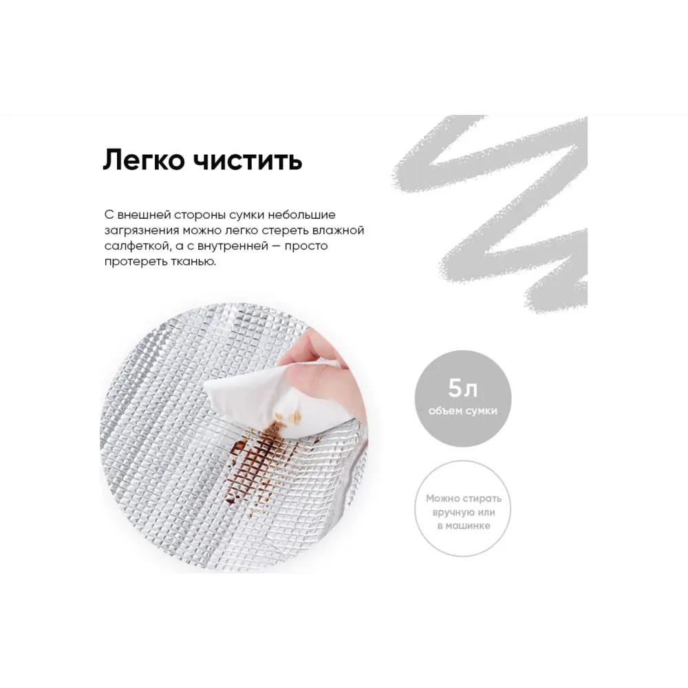 Фото 8 Термосумка Zdk Homium 24x17x20 см 5 л серый Фото 8 Термосумка Zdk Homium 24x17x20 см 5 л серый