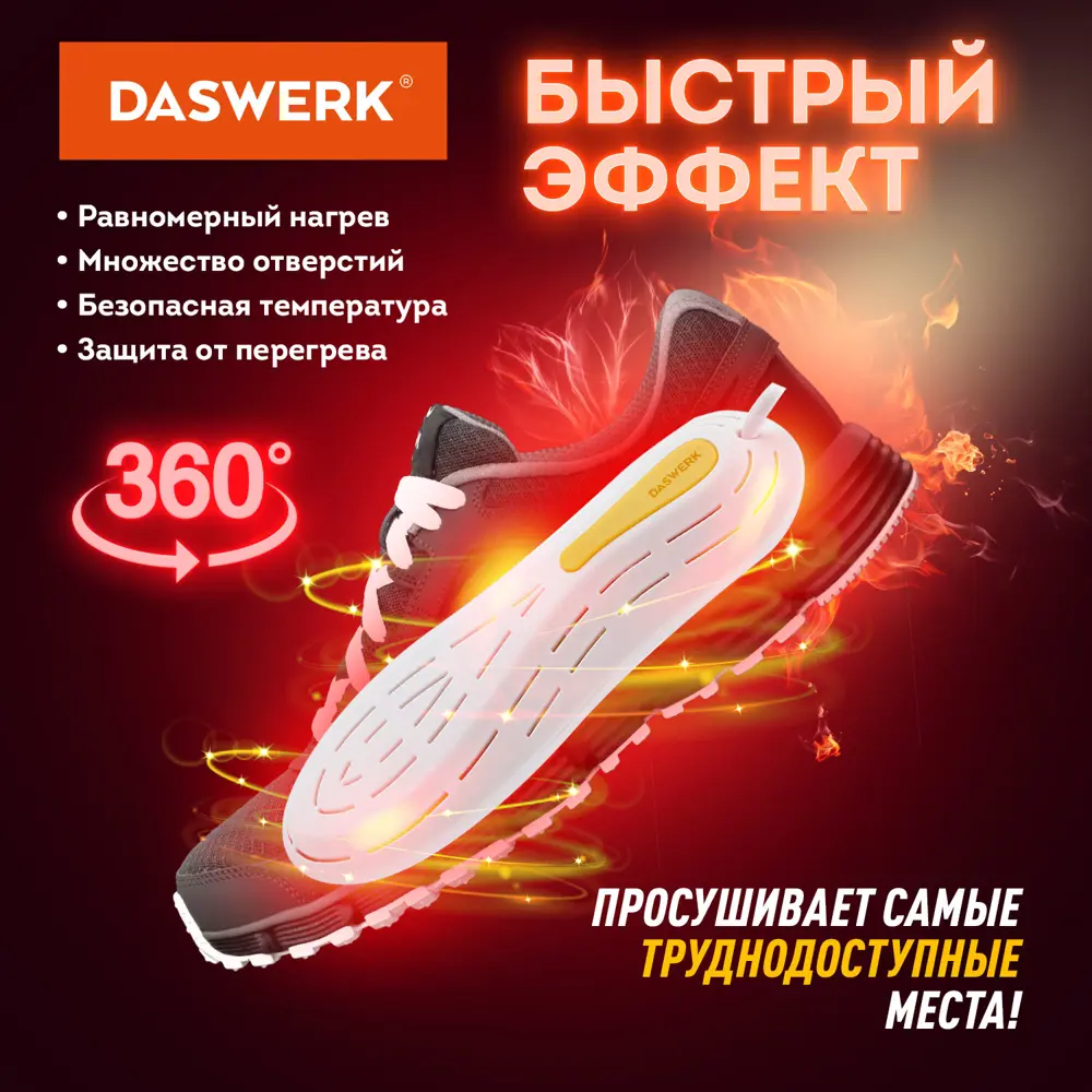 Фото 3 Сушилка для обуви Daswerk Das Haus 456200 цвет белый/оранжевый Фото 3 Сушилка для обуви Daswerk Das Haus 456200 цвет белый/оранжевый