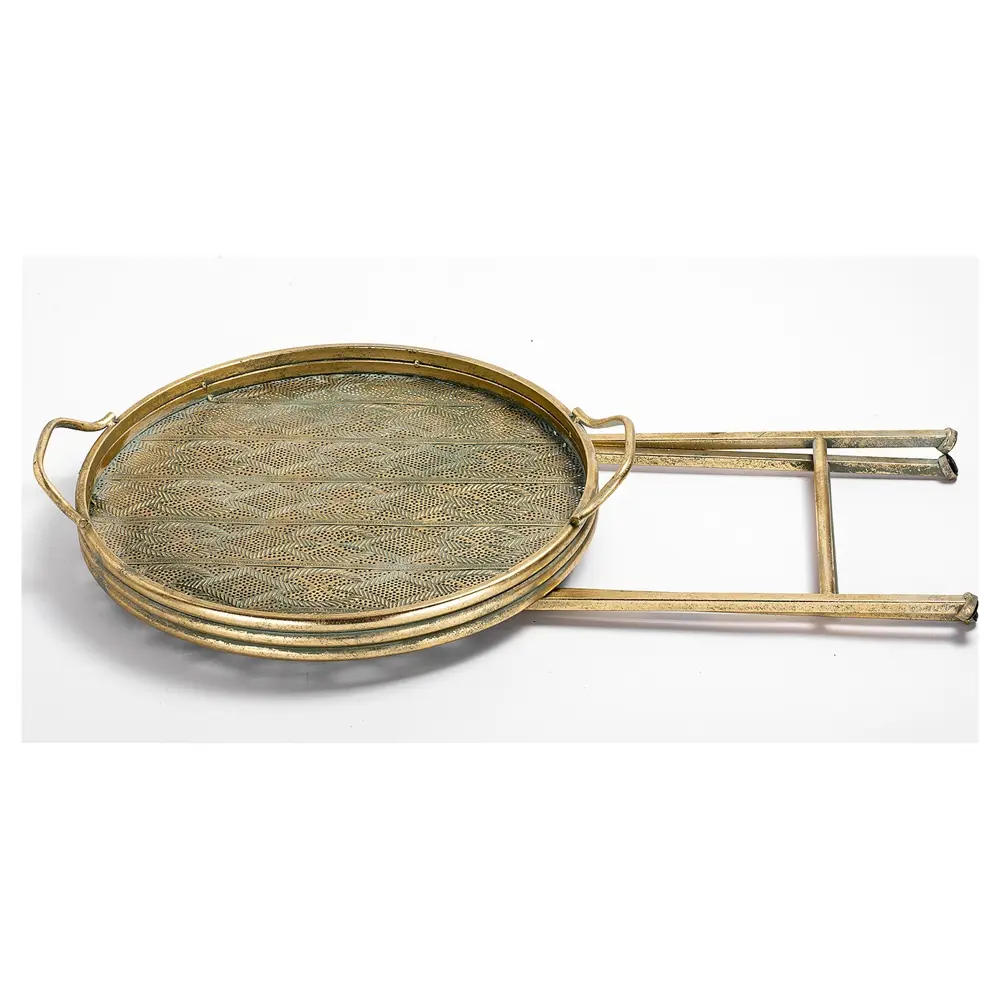 Фото 4 Кофейный столик круглый Гласар 49x42x61 см жёлтый/золотой Фото 4 Кофейный столик круглый Гласар 49x42x61 см жёлтый/золотой