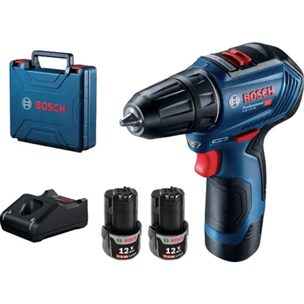 Фото 2 Дрель-шуруповерт аккумуляторная бесщеточная Bosch Professional GSR 12V-30 82679908, 12 В Li-Ion 2x2 Ач Фото 2 Дрель-шуруповерт аккумуляторная бесщеточная Bosch Professional GSR 12V-30 82679908, 12 В Li-Ion 2x2 Ач