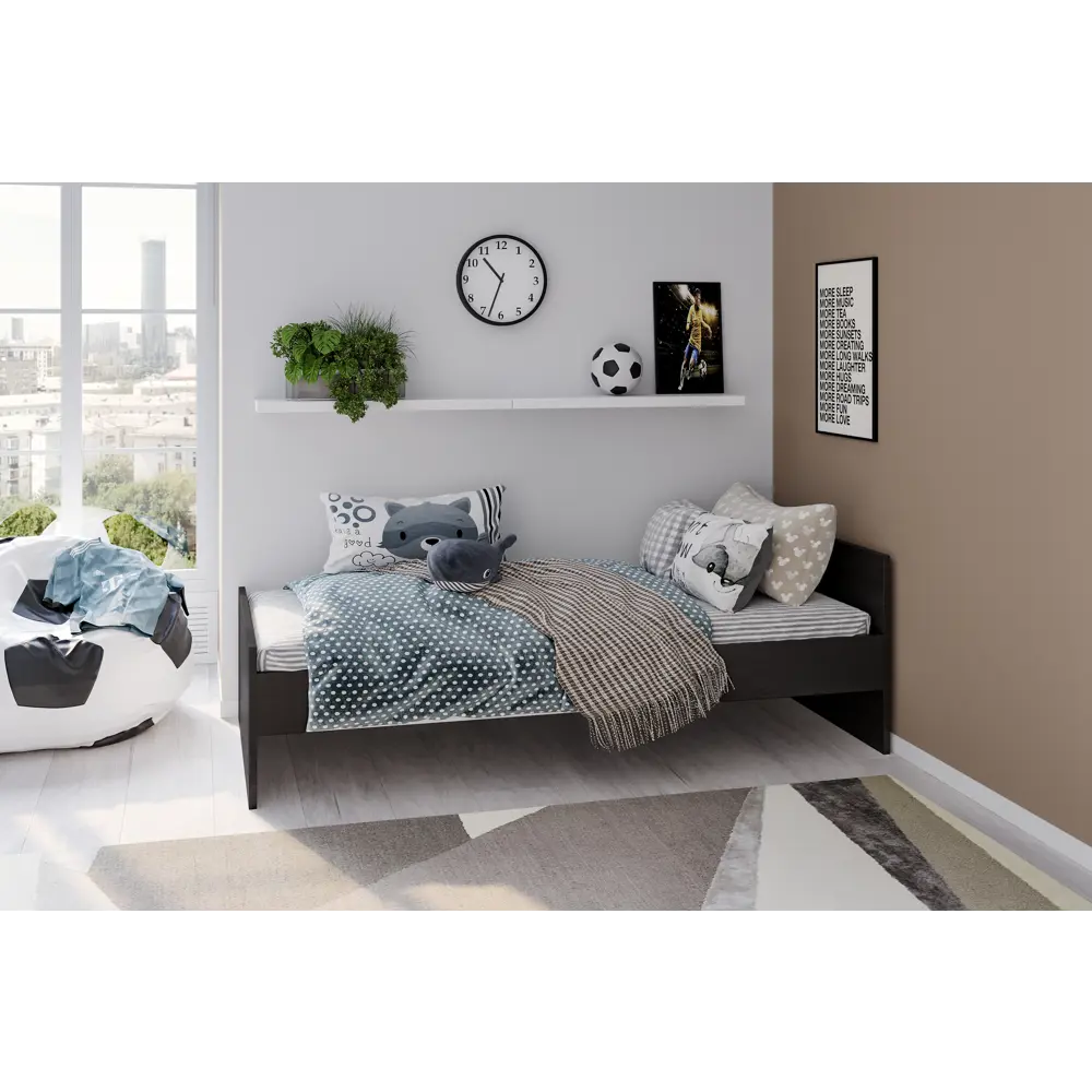 Фото Кровать односпальная Гуд Лакк Орион С-2022.6 96x65x206 см цвет венге Фото Кровать односпальная Гуд Лакк Орион С-2022.6 96x65x206 см цвет венге