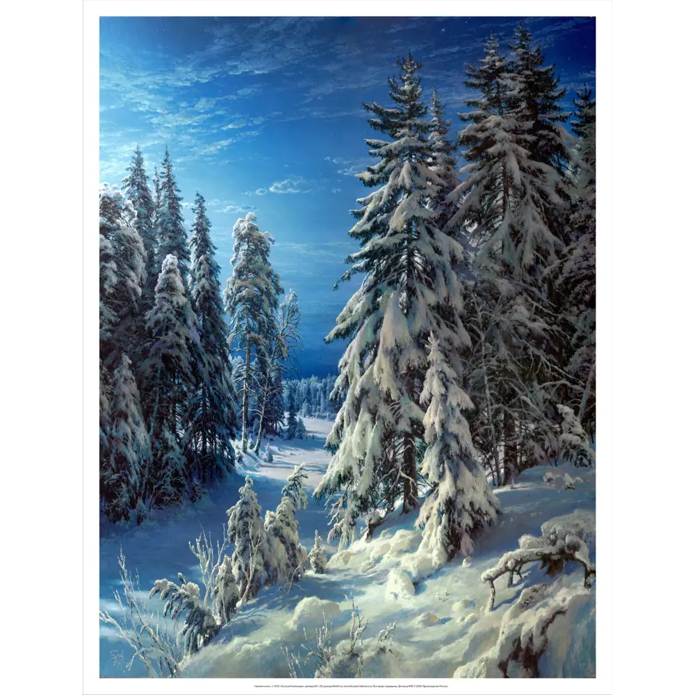Фото Постер Русская коллекция "Зимняя ночь" 64x84 см Фото Постер Русская коллекция "Зимняя ночь" 64x84 см