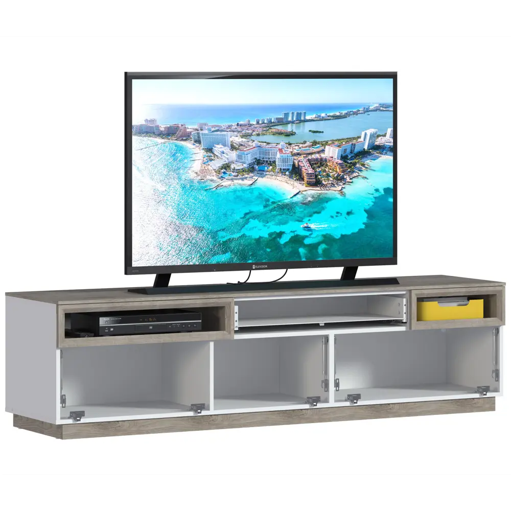 Фото 3 Тумба под телевизор Столплит 01560004/06 200x52x49 см ЛДСП цвет белый/бежевый Фото 3 Тумба под телевизор Столплит 01560004/06 200x52x49 см ЛДСП цвет белый/бежевый