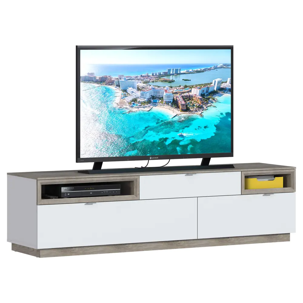 Фото 2 Тумба под телевизор Столплит 01560004/06 200x52x49 см ЛДСП цвет белый/бежевый Фото 2 Тумба под телевизор Столплит 01560004/06 200x52x49 см ЛДСП цвет белый/бежевый