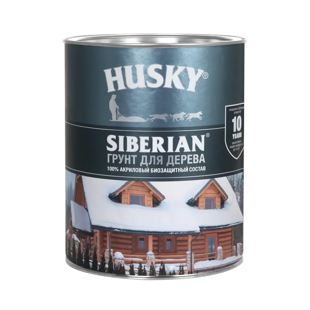 Фото Грунт биозащитный акриловый для дерева Husky Siberian 2.7л Фото Грунт биозащитный акриловый для дерева Husky Siberian 2.7л