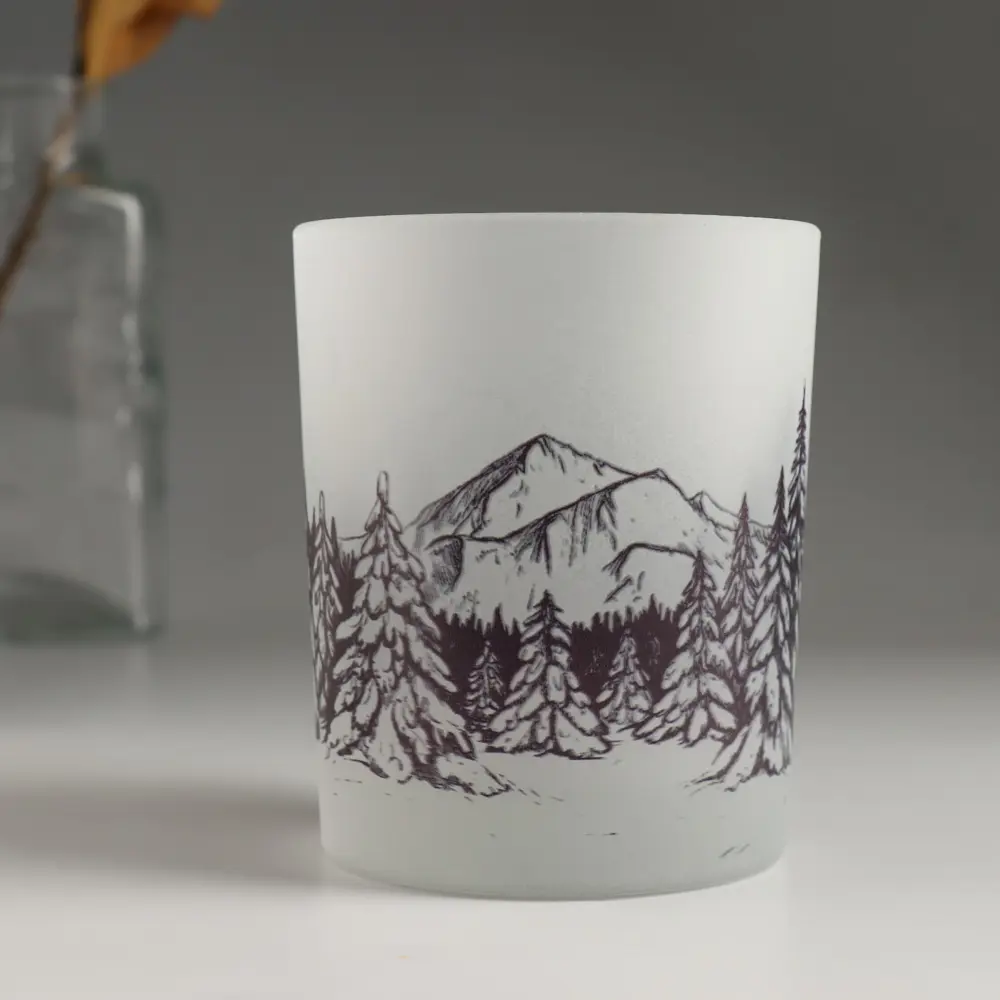 Фото Подсвечник стеклянный Evis "Горный пейзаж" 9.3x7.7 см 240 мл Фото Подсвечник стеклянный Evis "Горный пейзаж" 9.3x7.7 см 240 мл