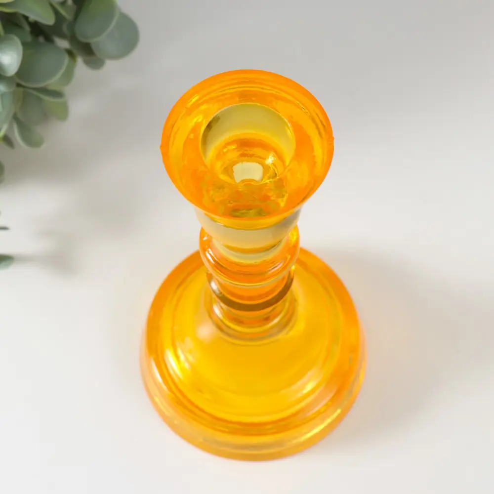 Фото 2 Подсвечник стеклянный Evis "Кристофф" 16.5x8.5 см оранжевый Фото 2 Подсвечник стеклянный Evis "Кристофф" 16.5x8.5 см оранжевый