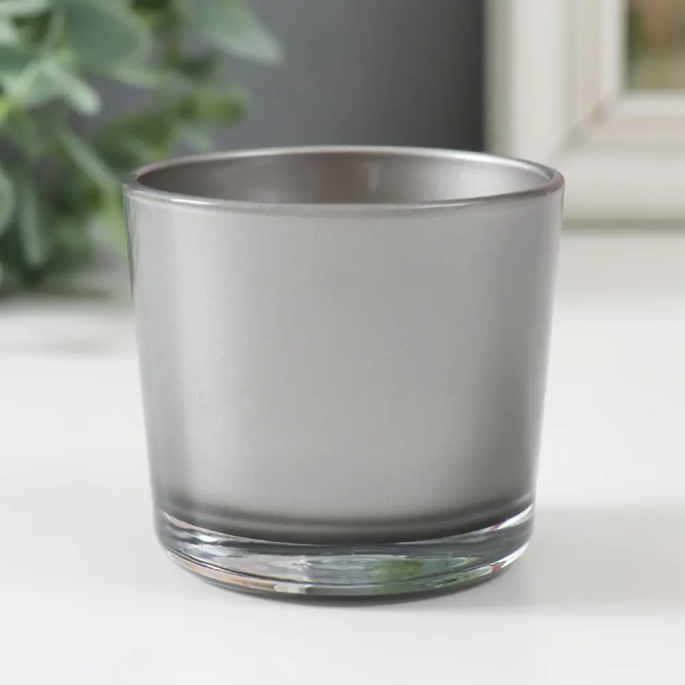 Фото Подсвечник стеклянный Evis "Металлик" 5.5x6 см 100 мл дымка Фото Подсвечник стеклянный Evis "Металлик" 5.5x6 см 100 мл дымка