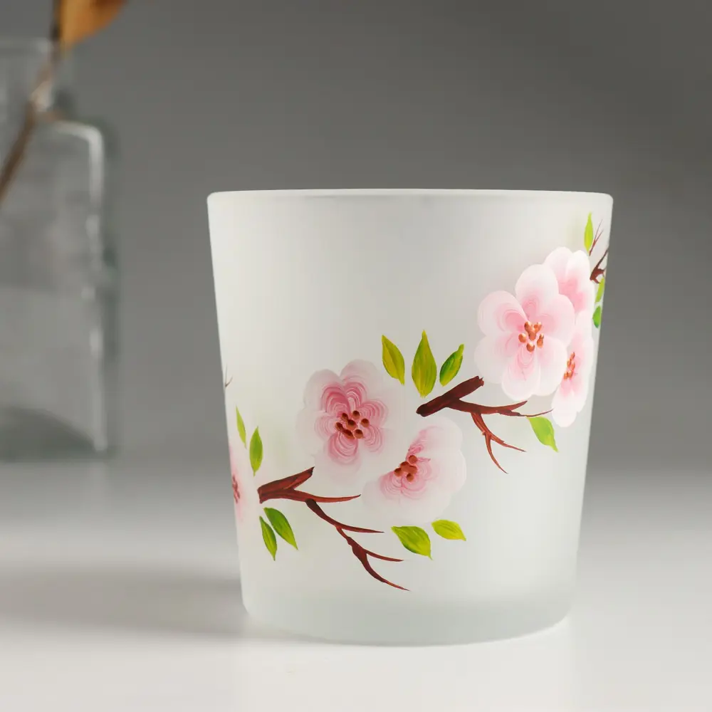 Фото Подсвечник стеклянный Evis "Сакура ода" 8.4x7.9 см 250 мл Фото Подсвечник стеклянный Evis "Сакура ода" 8.4x7.9 см 250 мл