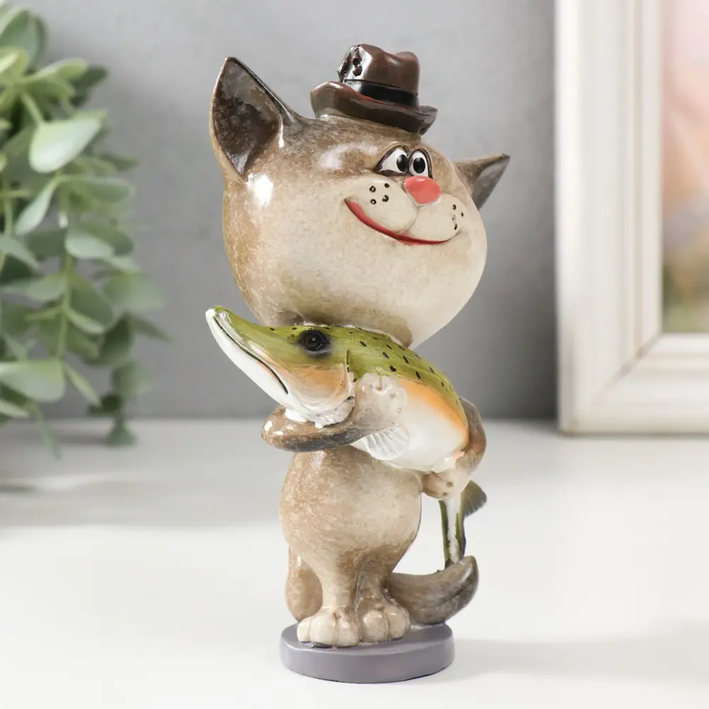 Фото 2 Сувенир "Котик-рыбак с уловом" 9.2x6.3x14 см Фото 2 Сувенир "Котик-рыбак с уловом" 9.2x6.3x14 см