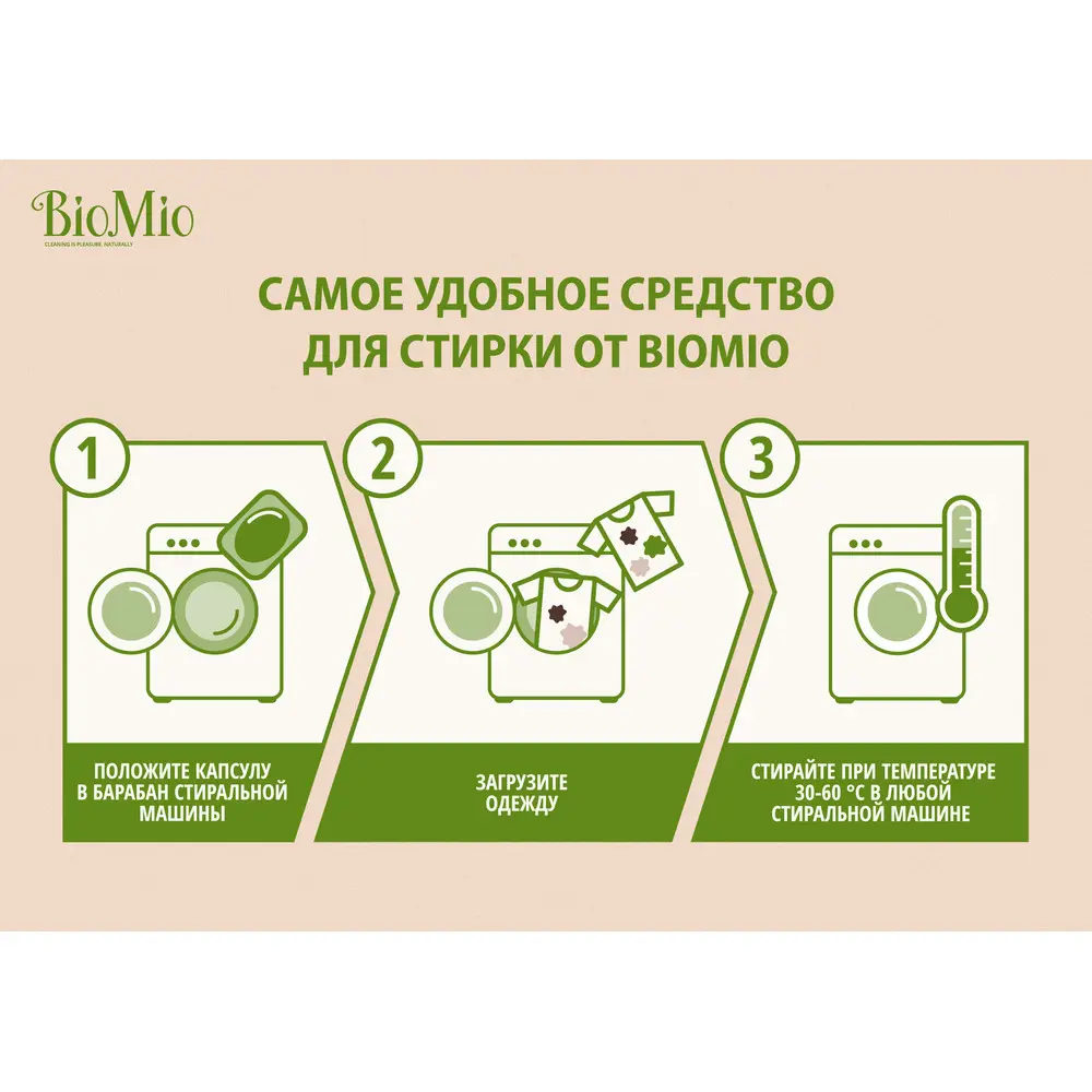 Фото 4 Капсулы для стирки Bio gel-caps biomio без запаха 16 шт Фото 4 Капсулы для стирки Bio gel-caps biomio без запаха 16 шт
