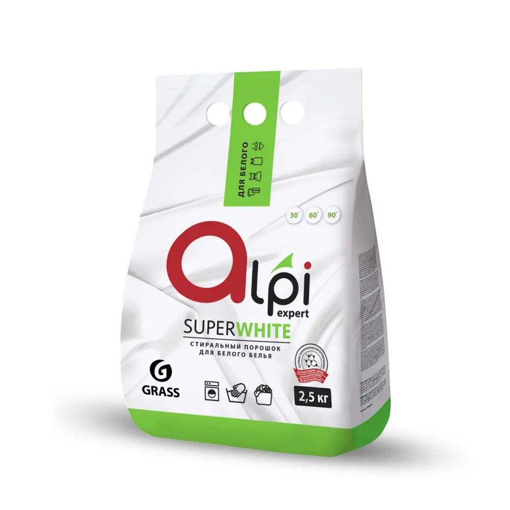 Фото Порошок для стирки Grass Alpi Expert для белого белья 2.5 кг